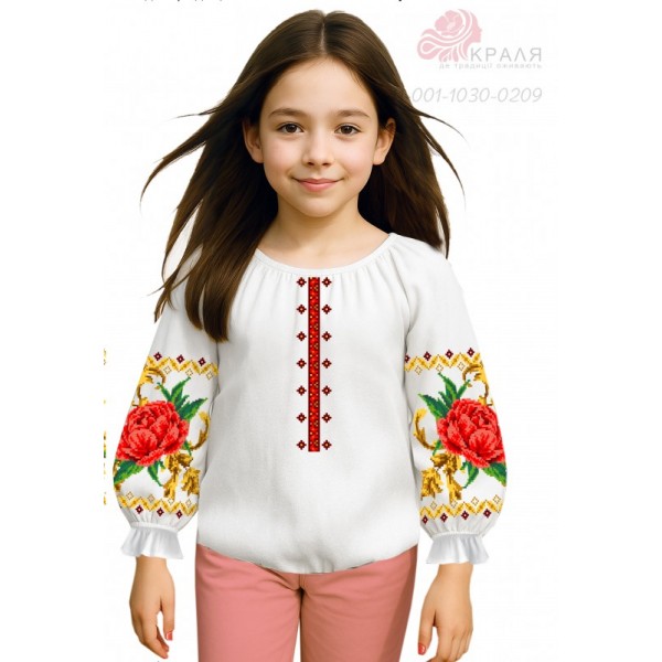 11-001-1030-0209 Дитяча сорочка для дівчат (заготовка)