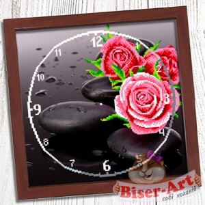3030011 Годинник для вишивки бісером "Троянда"