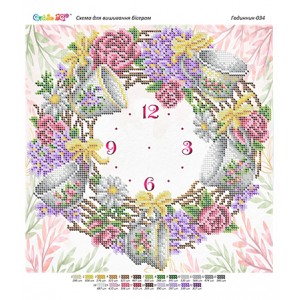 Часы-034 Годинник Квітковий віночок з чашечками