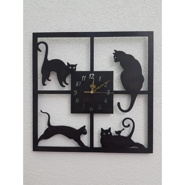 Годинник настінний  з котиками (004)