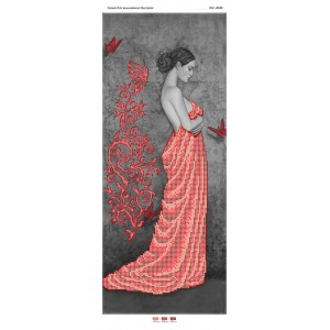 ПМ 4048 Дівчина в червоному з метеликами