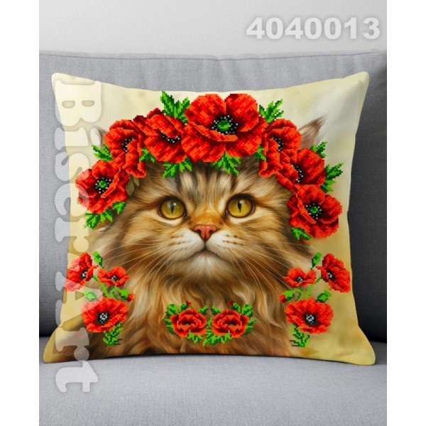 4040013 Котик (наволочка+подушка) для вишивки