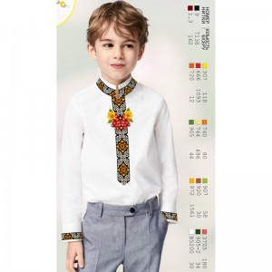 1253 Дитяча сорочка для хлопчика Льон білий