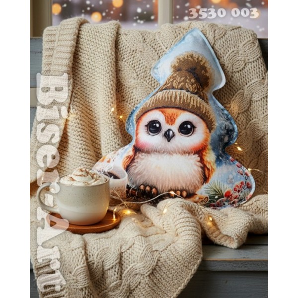 3530003 Совеня декоративна подушка-ялинка під вишивку 3530003 Совеня декоративна подушка-ялинка під вишивку