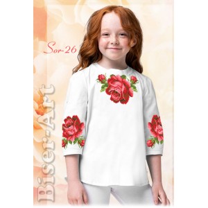 Sor26 Дитяча сорочка для дівчат (заготовка)