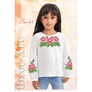 Sor41 Дитяча сорочка для дівчат (заготовка)
