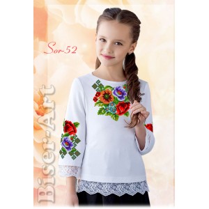 Sor52 Дитяча сорочка для дівчат (заготовка)