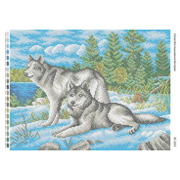 БС 3221 Вовки на снігу