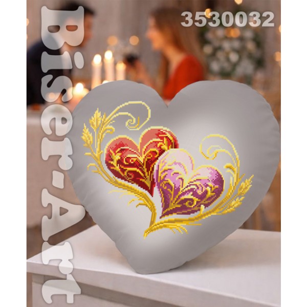 3530032 Декоративна подушка-сердечко під вишивку