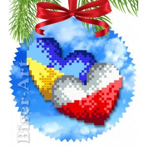 33162 Пошита ялинкова іграшка Сердечка Україна Польша